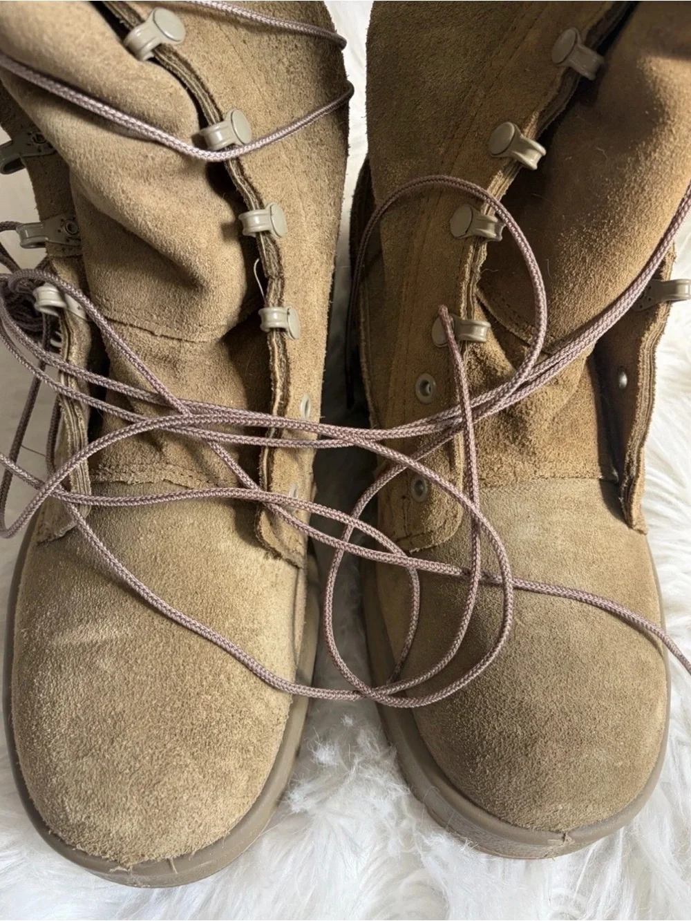 Altama Vibram Military Combat Boots Leather Men’s 8R Beige Rubber Sole New
